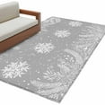 thumbnail image 6 of Christmas Snowflakes Area Rug 3x5 Washable Rug Non Slip Winter Xmas Pine Leaf Grey White Large Area Rug Indoor Floor Carpet for Entryway Bedroom Kitchen Living Room Home Office Dining Room Nursery, 6 of 8