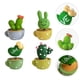 thumbnail image 2 of FELTECHELECTR 4 piezas de cactus en maceta para decorar el coche, primavera, repostería (verde), 2 of 7