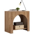 thumbnail image 7 of Fnova Farmhouse End Table with Storage, Modern Arched Wooden 2-Tier Side Table Nightstand Bedside Table Accent Table with Open Shelf, Easy Assembly, for Living Room, Bedroom, Entryway, Small Space, 7 of 7