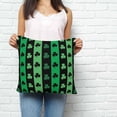 thumbnail image 2 of St. Patrick's Day Pillow Covers 16x16 Inch Decorative Throw Pillow Cover, Spring Green Lucky Clovers Shamrock Sofa Pillowcases Accent Cushion Case Home Decor Bedroom Living Room, 2 of 6