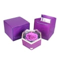 thumbnail image 4 of Caja de joyería, anillos, pendientes, caja de almacenamiento de collares, jabón portátil, caja de joyería con flor de rosa, contenedor, caja de regalo Púrpura, 4 of 10