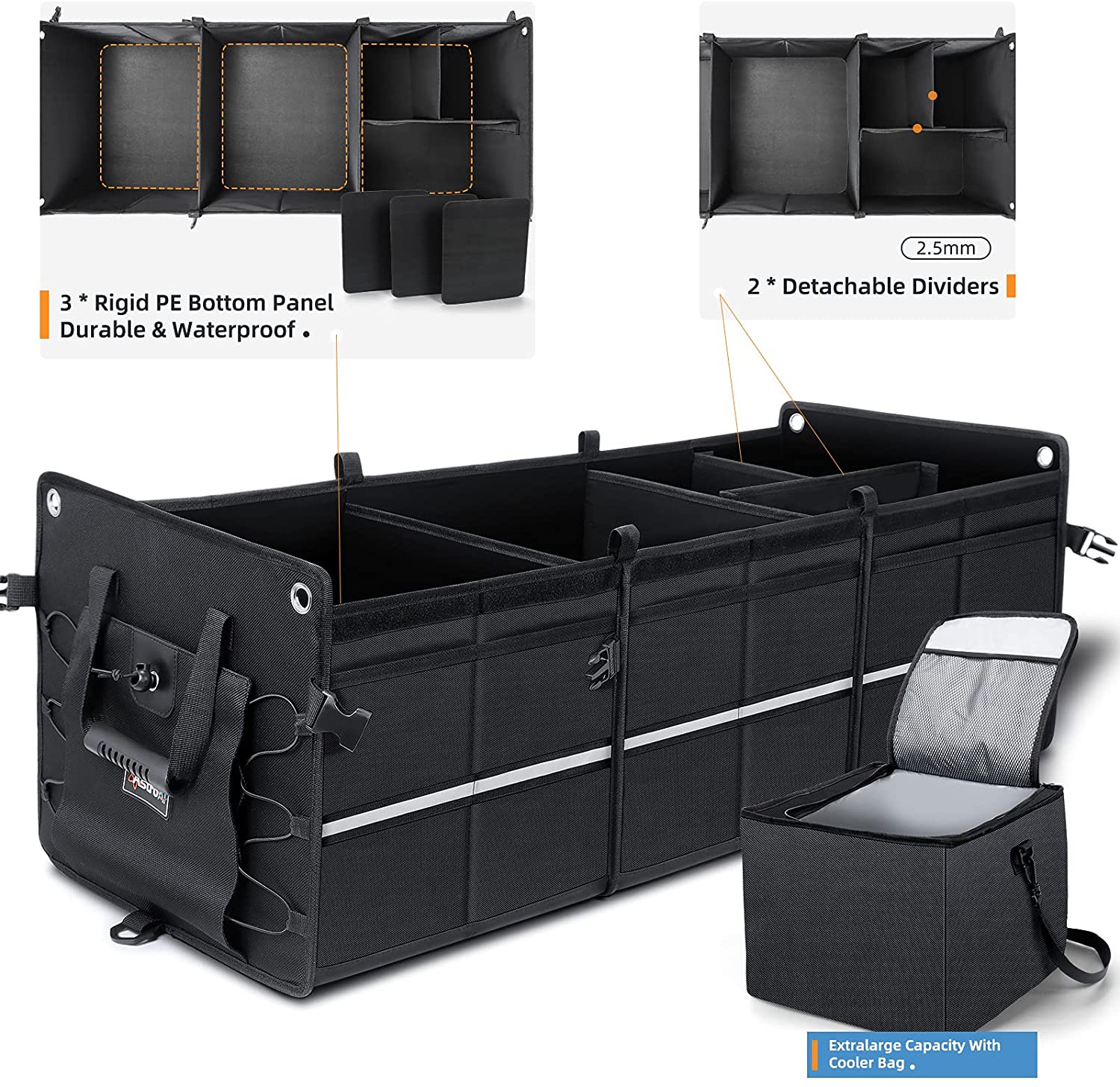AstroAI Car Trunk Organizer 110L with Cooler Bag photo 6