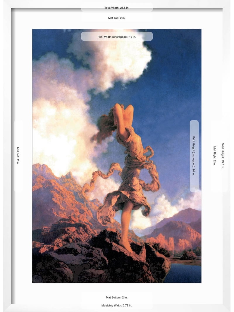 Art.com Ecstasy Art Print by Maxfield Parrish, White Frame Wall