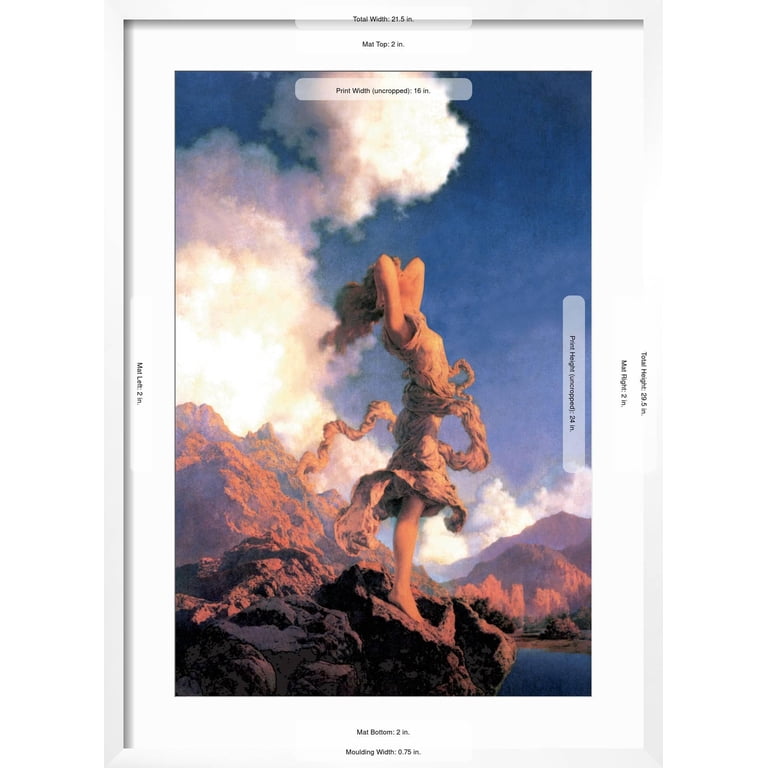 Art.com Ecstasy Art Print by Maxfield Parrish, White Frame Wall