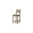 thumbnail image 2 of HomeStock Island Oasis Mid-Century Transitional Grey Woven Rope Mahogany Counter Stool, Ideal for Bar and Pub Height Dining Tables, Versatile Seating Stools, 2 of 10