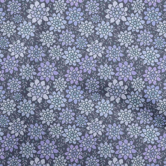 oneOone Cotton Flex Violet Fabric Floral Retro Dress Material Fabric Print Fabric By The Yard 40 Inch Wide