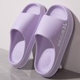 thumbnail image 5 of Feslishoet-Zapatillas de playa con letras para hombre y mujer, chanclas antideslizantes de Color sólido con suela gruesa para interior y baño, sandalias de verano para parejas, 5 of 5