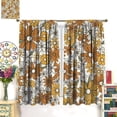 thumbnail image 3 of Vintage Flower Curtains, 70s Watercolor Flower Daisy Flower Orange White Rustic Natural Print Pattern, Blackout Curtains for Bedroom Living Room42X54 Inch, Style-2, 3 of 6