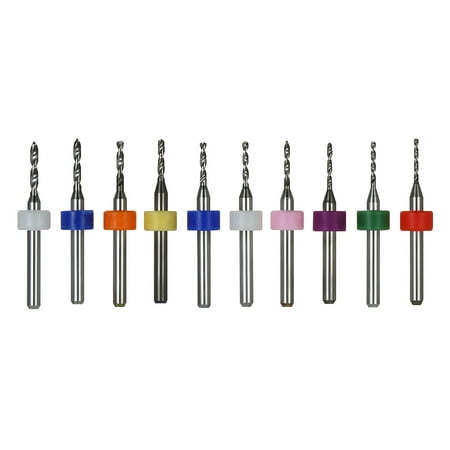 

10pcs Tungsten Carbide Micro Drill Bits Set Engraving Tools for PCB Circuit Board 1.1mm+1.2mm+1.3mm+1.4mm+1.5mm+1.6mm+1.7mm+1.8mm+1.9mm+2.0mm