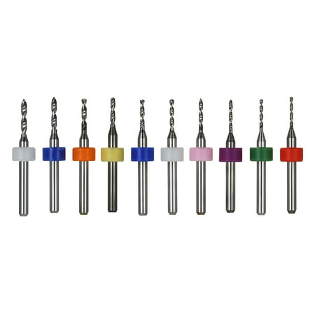 

10Pcs Tungsten Carbide Micro Drill Bits Set Engraving Tools For Pcb Circuit Board 1.1Mm+1.2Mm+1.3Mm+1.4Mm+1.5Mm+1.6Mm+1.7Mm+1.8Mm+1.9Mm+2.0Mm