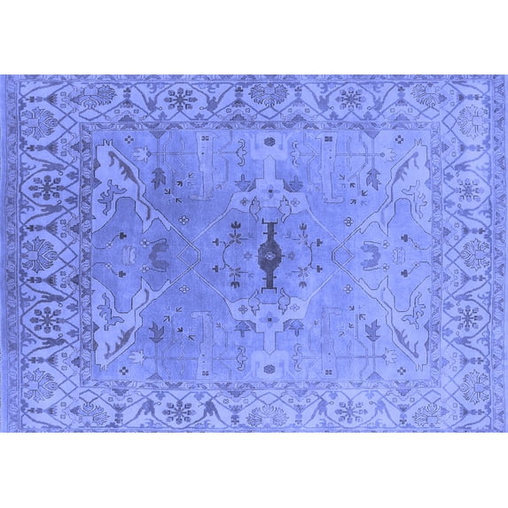 Ahgly Company Indoor Rectangle Oriental Blue Traditional Area Rugs, 8' x 10'