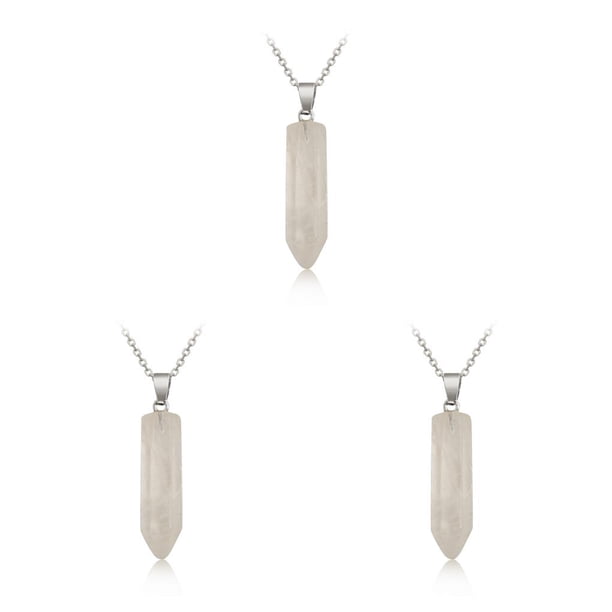 Abalorio de columna hexagonal Qarigey colgantes de Cristal puntiagudos
