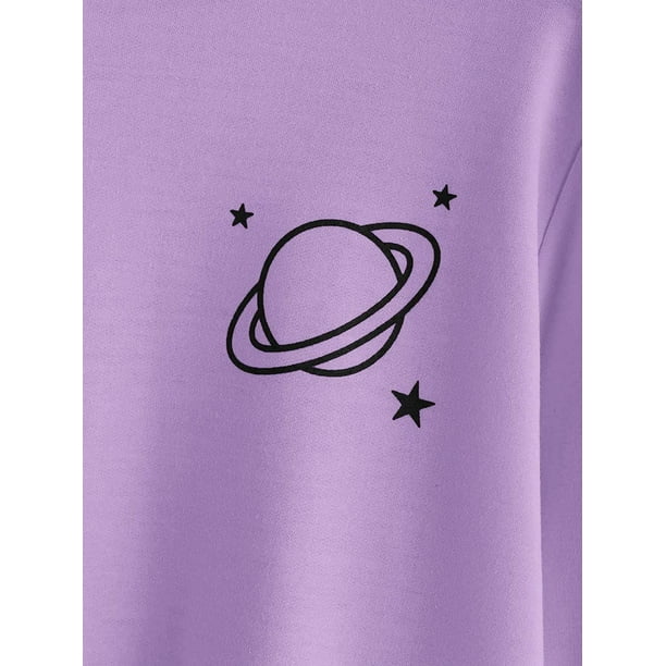 Planet print varsity striped drawstring hoodie best sale