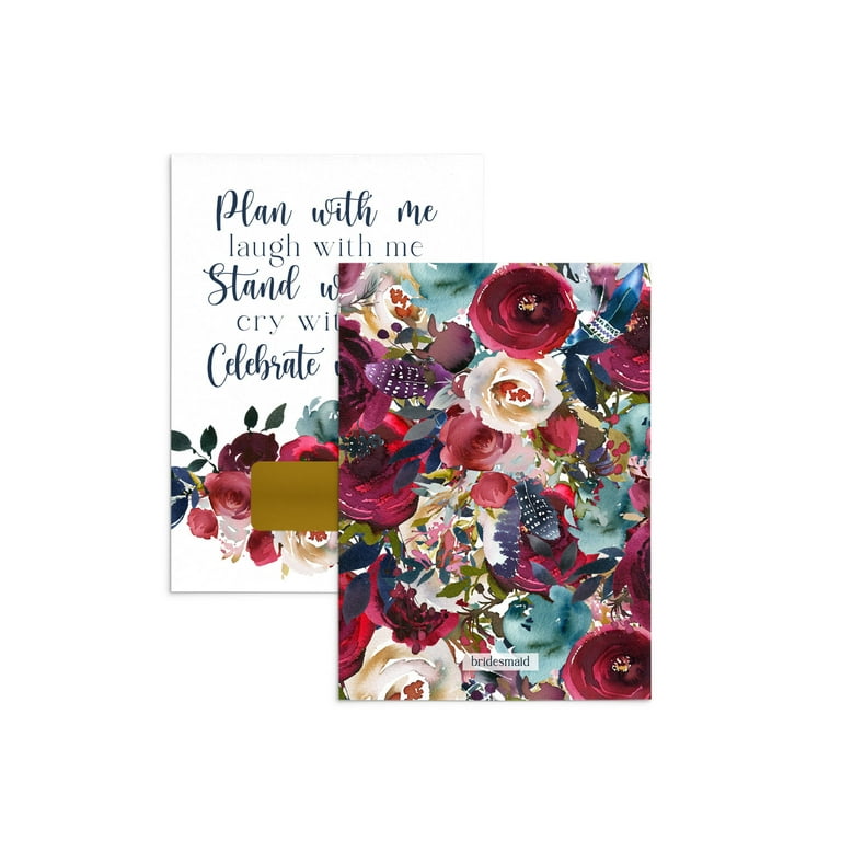 Be My Bridesmaid and Maid of Honor Scratch Offs with Envelopes Pack of 7  Bridal Proposal Cards for Asking Wedding Attendants to Stand with Me Indigo  Floral Event Supply