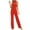 Red, variant on SRZYMJ Women's Jumpsuit with Adjustable Waist Stylish Women's Sleeveless Jumpsuit with Standing Collar Slim Fit Design and Elegant Bow Tie Detail for