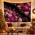 thumbnail image 3 of Lush Roses and Peonies on Dark Background, Romantic Vintage for Flower Lovers, Floral Wall Art, Mother's Day Gift, Tapestry Wall Hanging for Bedroom and Living Room, 3 of 7