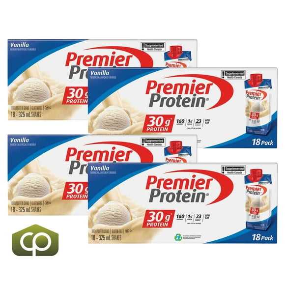 Premier Protein High-Protein Vanilla Shake, 18 x 325 mL - Ready-to-Drink Shake (4/CASE)