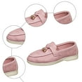 thumbnail image 5 of Rokment Women's Fringe Slip on Penny Loafers Suede Tassel Platform Chunky Low Heel Ballet Flat Oxfords Boho Beach Casual Fashion Walking Dress Shoes A Size 6, 5 of 7