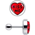 thumbnail image 3 of Body Candy 16G Womens 6mm 316L Stainless Steel Kiss Me Candy Heart Mens Cartilage Earring Helix Tragus Jewelry 1/4", 3 of 8