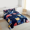 thumbnail image 3 of Castle Fairy Cartoon Bear Firefighter Twin Comforter Sets,Kawaii Fire Truck Bedding Set, 3 of 8