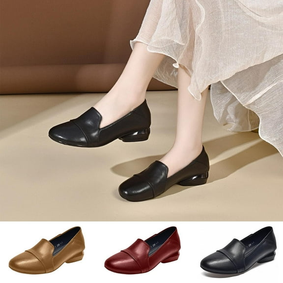 HaiMao Slip-On Loafers for Women - Comfortable Flat Shoes - Versatile Casual to Dressy Footwear Wine 10.5(41)
