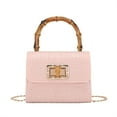 thumbnail image 1 of Women's Fashion Crocodile Pattern Small Square Bag - Bamboo Handle Design, 1 of 5