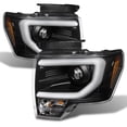 thumbnail image 2 of AKKON - For Ford F150 Black Bezel DRL Daylight LED Strip Halogen Type Projector Headlights+LED Tail Lamp Assembly, 2 of 7
