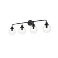 thumbnail image 3 of Hanson 4 lights bath sconce in black with clear shade, 3 of 3