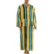 thumbnail image 2 of CAMISAS DE NOCHE RAYADAS INSPIRADORAS PARA HOMBRES, Pijama de Manga Larga con Cuello en V, Noche Amarillo Azul, 2 of 4