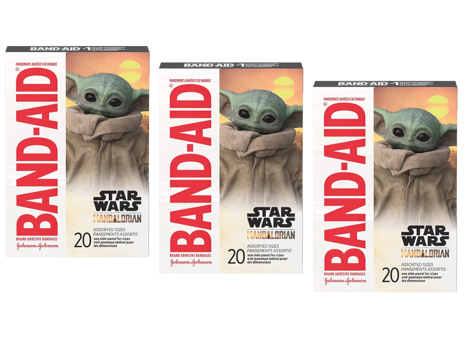 Band-Aid Brand Bandages for Kids, Star Wars The Mandalorian, 20 ct (Pack of 3)