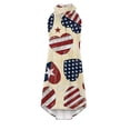 thumbnail image 4 of SMihono Robe d'Été Bohème pour Femmes Grande Taille Fête de l'Indépendance Mode Féminine Sans Manches Imprimée Col Rond Ample Robe Irrégulière pour Dames, 4 of 5