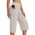 thumbnail image 2 of Women's Soft Fabric Jogger Pants Elastic Waist Tight Fit with Pockets, Casual Yoga Athletic Gym Fitness Outdoor Sports Running, Womens | VerBelle,Khaki L, 2 of 8
