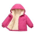 thumbnail image 5 of CBASIHI Winter Coats with Pockets for Toddler Girl Warm Fleece Cute Casual Long Sleeve Thick Hooded Zip Up Jackets Hot Pink 12 T, 5 of 9