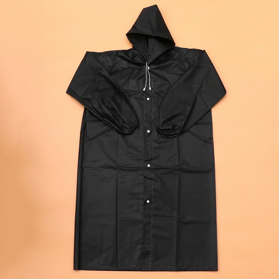 LEORX Black Rain Poncho for Adults Waterproof Breathable Tear Resistant Material