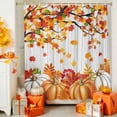 thumbnail image 4 of Orange Pumpkins Fall Shower Curtains for Bathroom, Maple Leaf Thanksgiving Botanical Vintage Waterproof Fabric Shower Curtain for Bathroom Bathtub Decoration, Machine Washable, 54x"78", 4 of 9