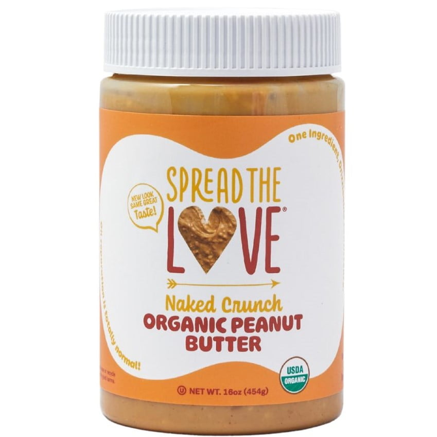 Spread The Love Naked Crunch Organic Peanut Butter Vegan Palm Oil