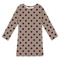 thumbnail image 6 of Jinhomg Womens Loose T Shirt Dress Cute Polka Dot Print Casual Dresses Plus Size Comfy Long Sleeve Crew Neck Midi Dress Daily Wear Lighten Deals of The Day Beige XXL, 6 of 8