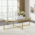 thumbnail image 3 of Acme Charrot Coffee Table, Clear Glass & Gold Finish, 3 of 6