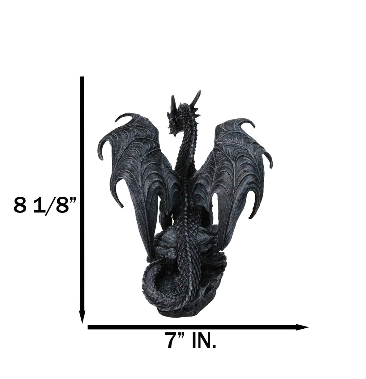Draconis Watcher Guardian Stone Gargoyle Dragon On Rock Decorative Figurine 8"H