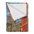 thumbnail image 2 of China Soft Flannel Fleece Throw Blanket, Majestic Cultural Defensive Longest Architecture Silk Road Tower Image, Cozy Plush for Indoor and Outdoor Use, 70" x 90", Multicolor, by Ambesonne, 2 of 5