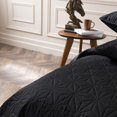 thumbnail image 4 of Microfiber King Size (92x104 inches) Quilt Set Lightweight Quilted Bedspreads Coverlets Set with Stars Pattern, Black, 3 Piece (1 Quilt, 2 Shams), 4 of 7