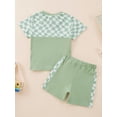 thumbnail image 3 of Esho 12M-5T Toddler Baby Boys Summer Outfits Short Sleeve Plaid T-shirt Tops and Shorts 2PCS Infants Clothes Set, 3 of 8