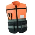 thumbnail image 2 of Chaleco De Alta Visibilidad Transpirable Trabajo Carretera Ligero Chaleco Reflectante De Seguridad XL Naranja SM SunniMix manga corta, 2 of 8