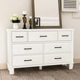 thumbnail image 6 of Dresser for Bedroom, Wooden 7 Drawer Chest, 51" Wide Modern Storage Dresser TV Stand with Metal Handles, Versatile Closet Organizer for Living Room, Hallway, Entryway, White, 6 of 7