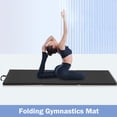 thumbnail image 3 of NiamVelo 6'x2'x1.5" Gymnastics Mat Folding Tumbling Mats 3-Fold Gymnastics Equipment PU Leather Exercise Mat Yoga Mat with Carrying Handles for Home Workout Outdoor, Black, 3 of 10