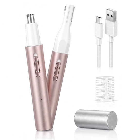 Hoeylife Rechargeable Nose and Ear Hair Trimmer for Women Men – Painless Facial and Eyebrow Hair Remover, Dual-Edge Blades, IPX7 Waterproof, Compact and Portable Electric Clipper