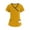 Yellow_003, variant on Women Scrub Tops Casual Soft Stretchy Short Sleeve V Neck Shirts Breathable Comfy Nurse Uniforms Tops with Multiple Pocket Blue S