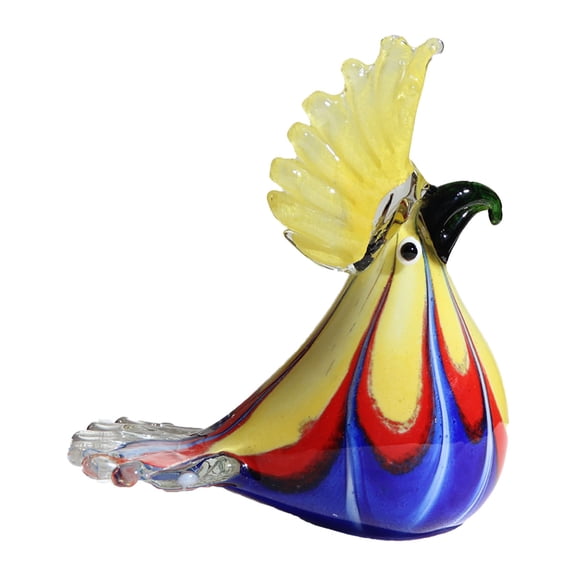 1pcs Glass Parrot Figurine Collection Animal Paperweight Table Centerpiece,Blue