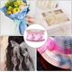 thumbnail image 5 of Cinta de organza transparente con diseño de mariposas de 27 yardas, con estampado floral de mariposas rosas, cinta de seda de gasa transparente con alambre, 5 of 9