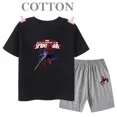 thumbnail image 3 of Conjunto de camiseta y pantalones cortos de algodón para niños de Marvel Spider Man de verano, ropa de dibujos animados para niños, conjunto de dos piezas de manga corta, conjunto para niñas y niños, 3 of 5